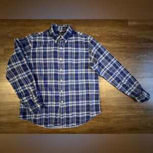 Polo Ralph Lauren Blue Plaid Flannel Lined Mens XL Long Sleeve Button Up A35